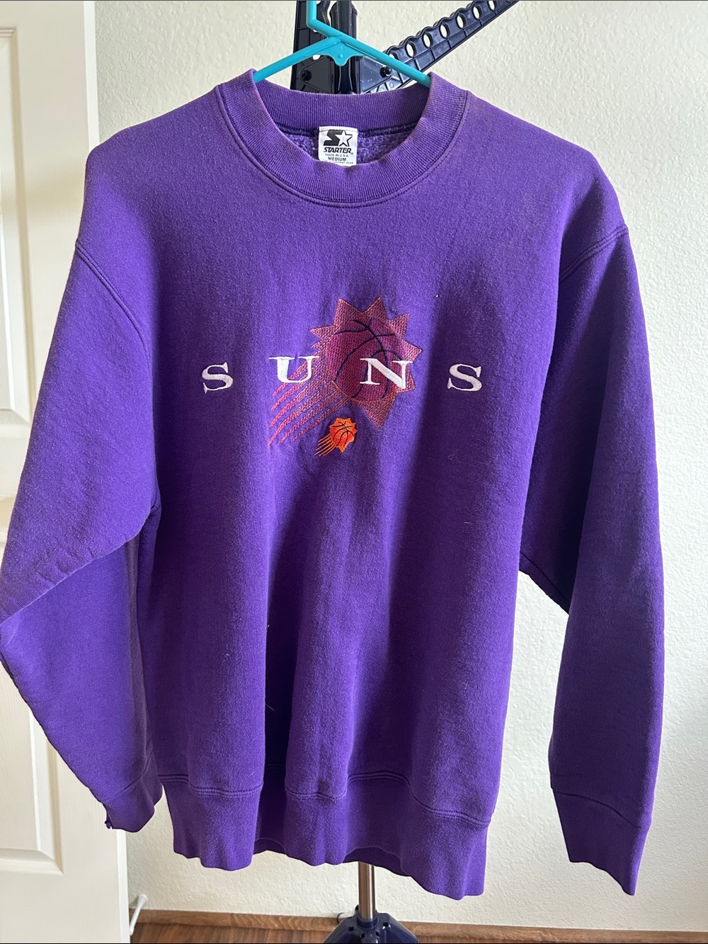 STARTER Purple Phoenix Suns Crewneck Sweatshirt